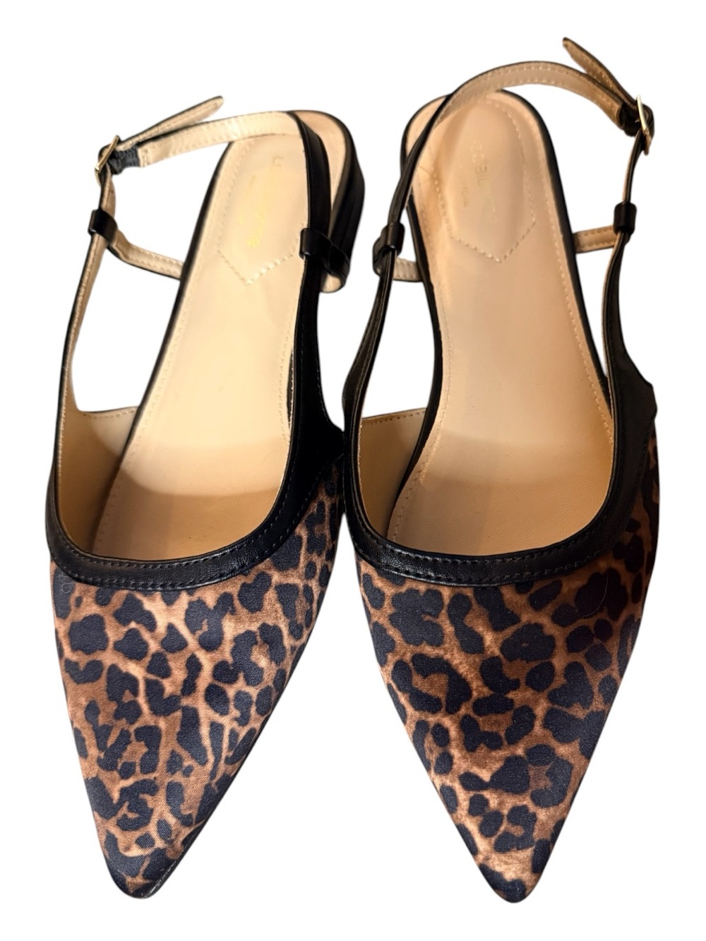 Liz Claiborne Leopard Print Pointed Flats coquette businesscasual preppy 7.5wide